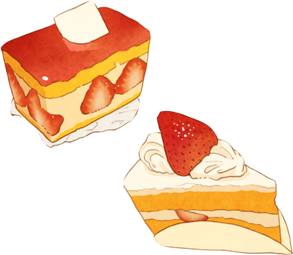 Strawberry Pie Food Anime Cake Illustration - Strawberry Cake Pixiv (500x500)