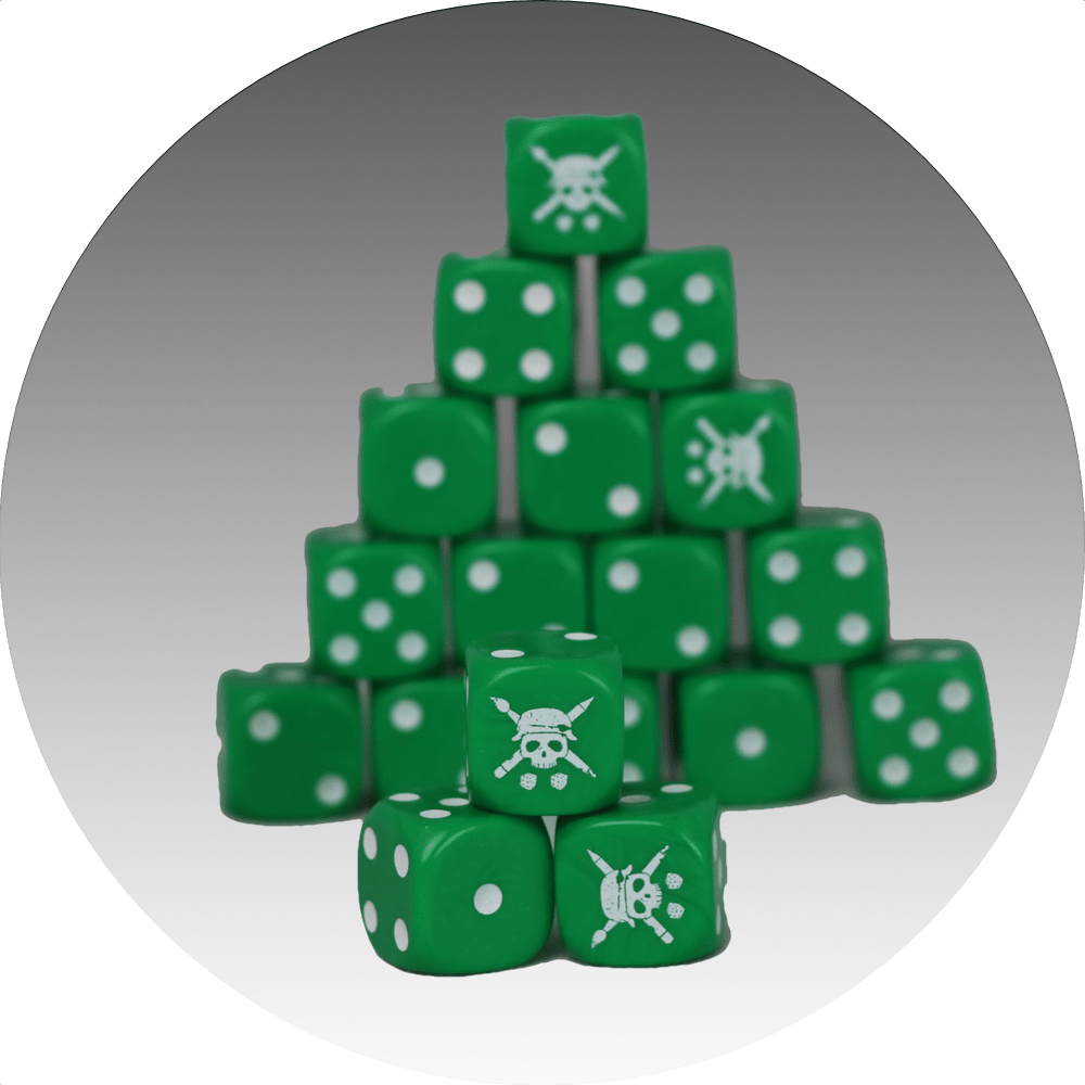 Tabletop Tactics Green Dice - Miniature Wargaming (1000x1000)