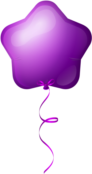 Purple Balloon Png Clip Art - Star Balloon Png (332x600)