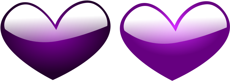 Illustration Of Purple Hearts - Illustration Of Purple Hearts (800x287)