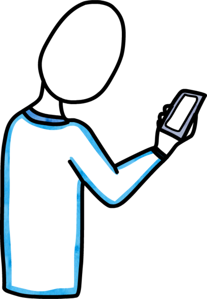 Person Phone Camera Hold 9190184, Person Cell Mobile - Looking At Cell Phone Cartoon (416x600)