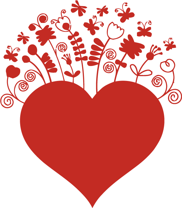 Butterfly Garden Heart Vector - Butterfly (1020x680)