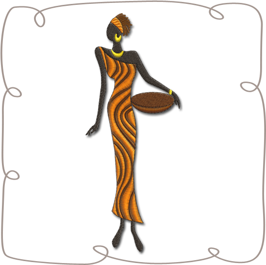 African Ladies - Cartoon (580x580)