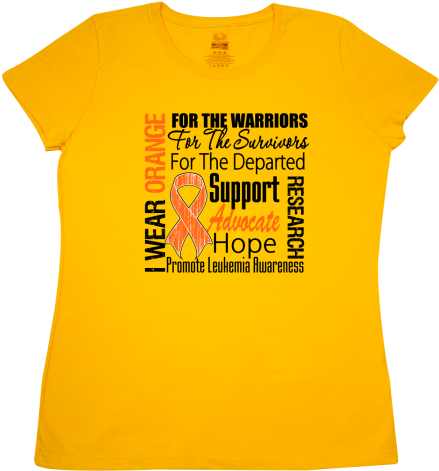 Leukemia I Wear Orange Ribbon Tribute Women's T-shirt - Active Shirt (480x480)