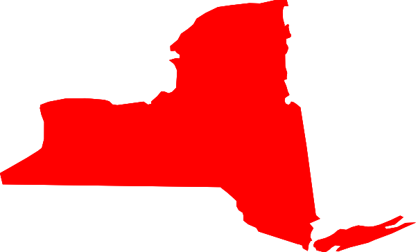 New York State Flag Clip Art - New York State Red (600x364)