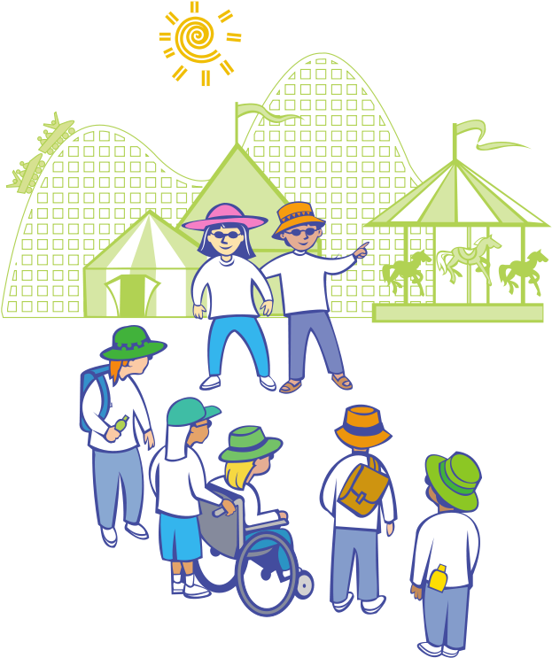 Free Kids Visiting Theme Park Clip Art - Amusement Park Clipart (700x800)