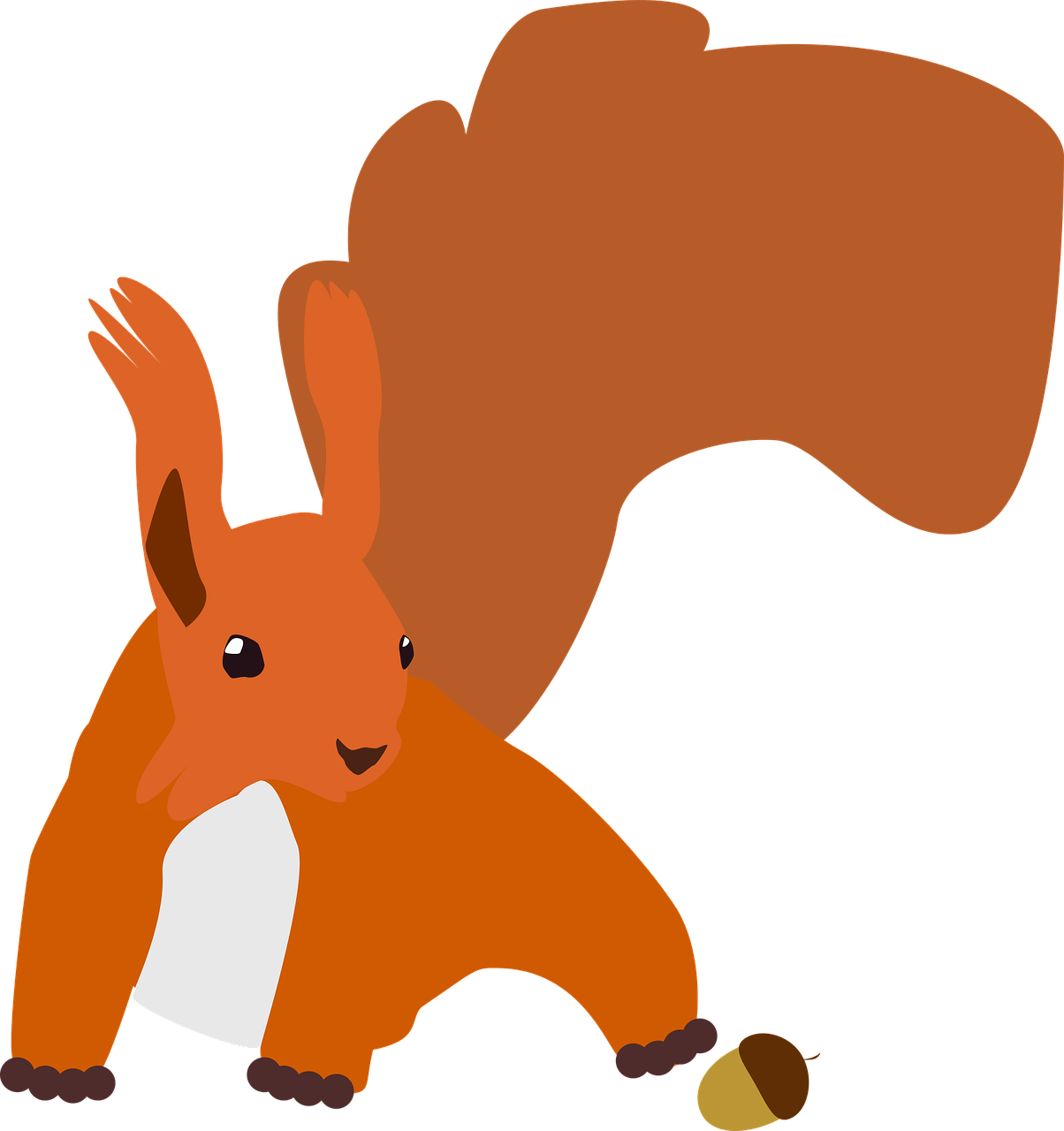 Red Squirrel Clipart Graphic - กระรอก Png (1204x1280)