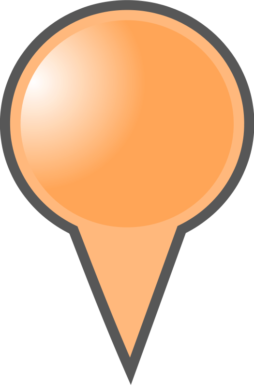 Orange Map Marker - Clip Art (525x800)