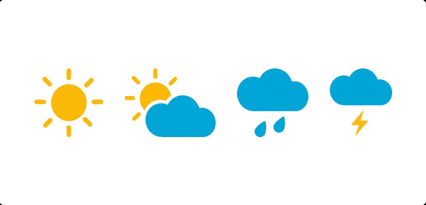 Weather Report Free Download Png - Simbolos Da Previsão Do Tempo (845x408)