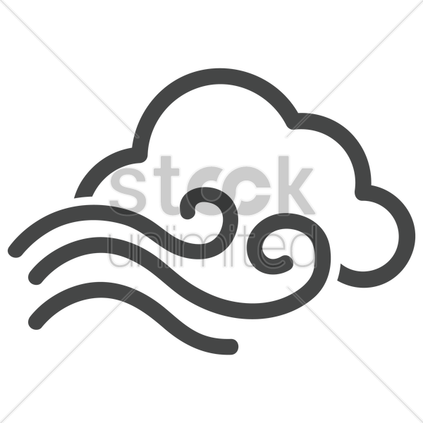 Wind And Cloud Vector Image - Wind And Waves Clipart (600x600)
