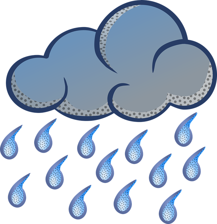 Sky Clipart Rain Cloud - Rainy Weather Clipart (698x720)
