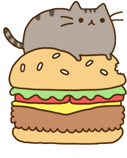 Pusheen Cat Clipart - Pusheen The Cat Hamburger (361x374)