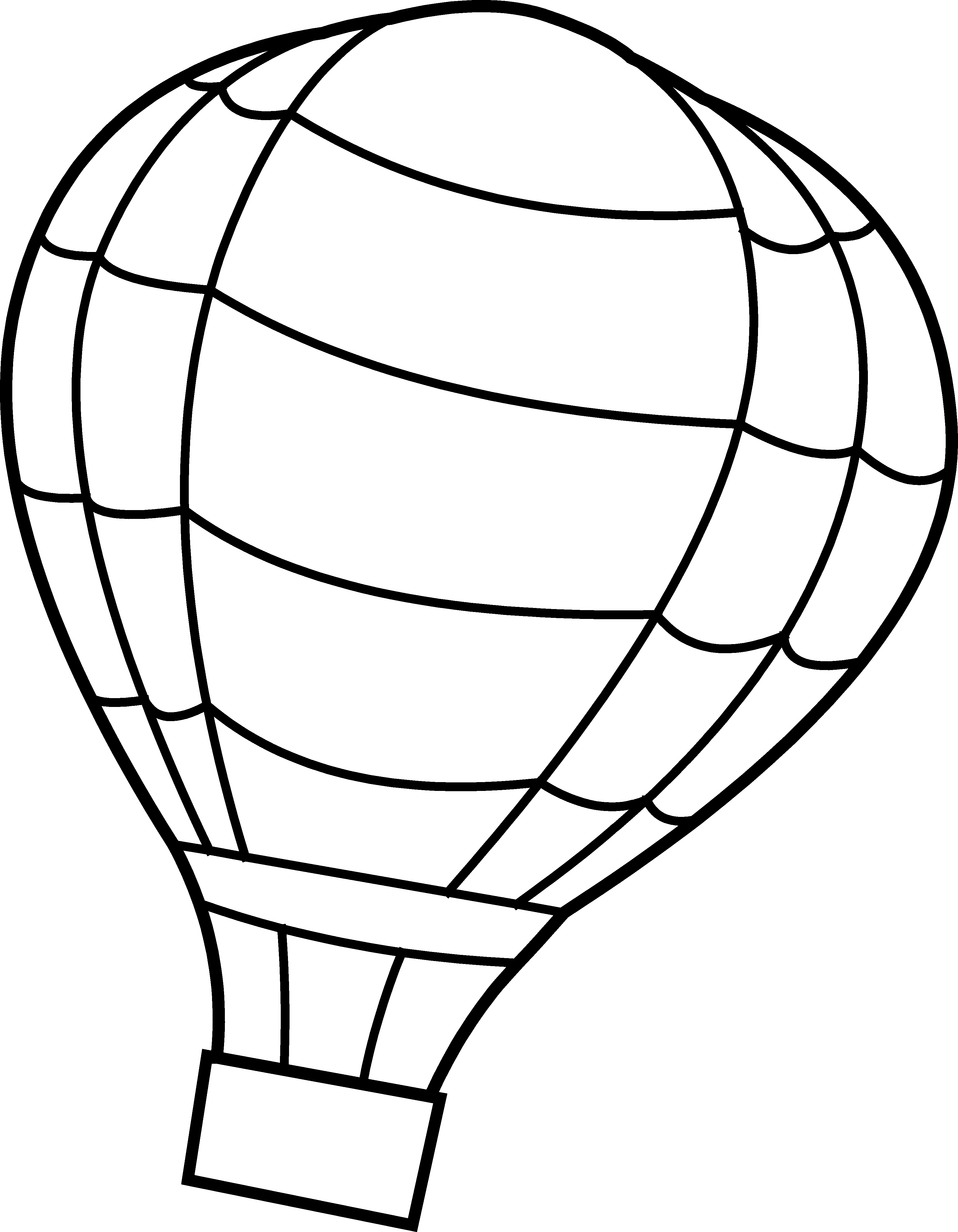 Hot Air Balloon Clipart - Hot Air Balloon Coloring Page (3583x4606)