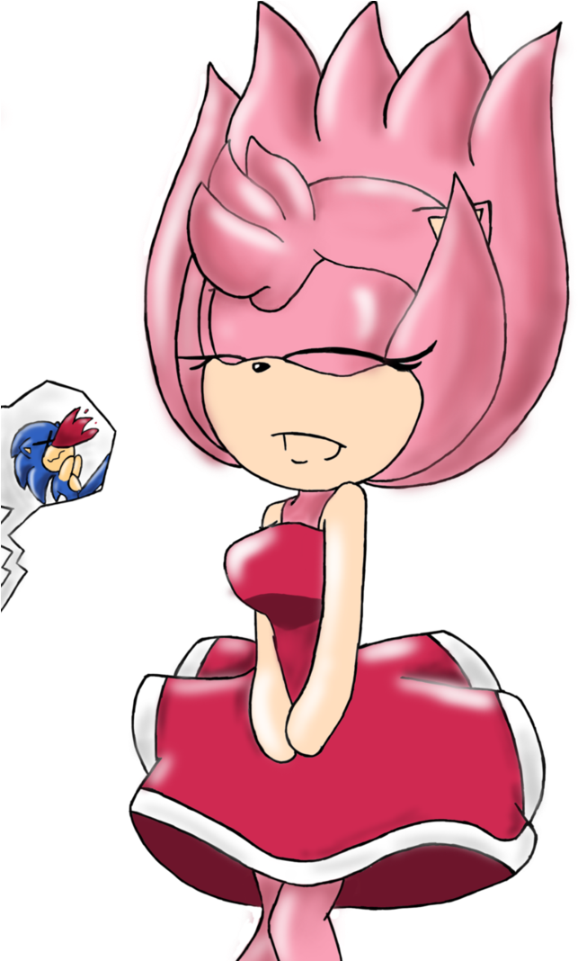 Windy Day By Tropicalcandy - Amy Rose And Sonic Anime (748x1067)