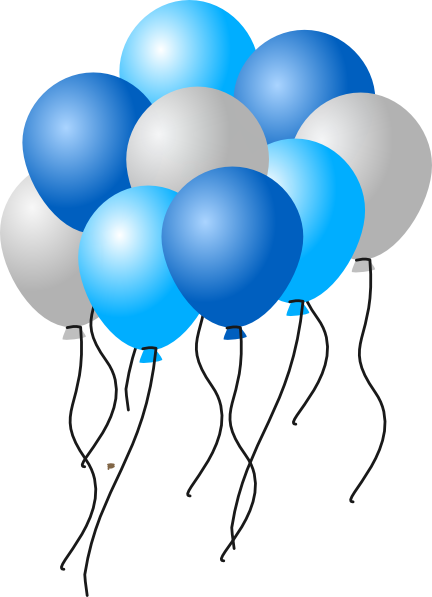 Balloons2 Clip Art - Blue And White Balloons Clipart (432x597)