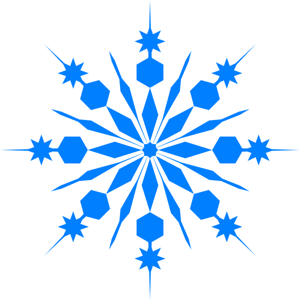 Snow Clipart Blue Snowflake - Free Winter Clip Art (600x600)