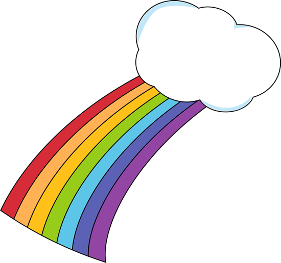 Rainbow And Cloud Clip Art - Cloud And Rainbow Clip Art (550x516)