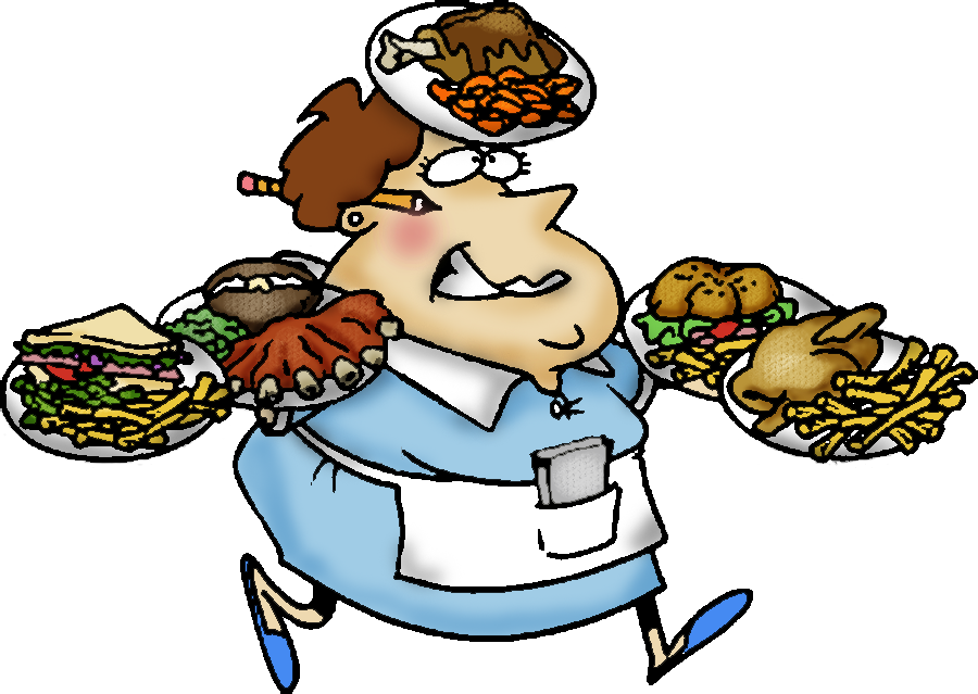 Waitress Cartoon - Waitress Clip Art (900x639)