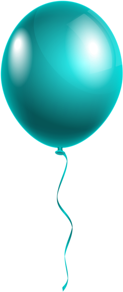 Single Modern Blue Balloon Png Clipart Image - Single Balloons Png (252x600)