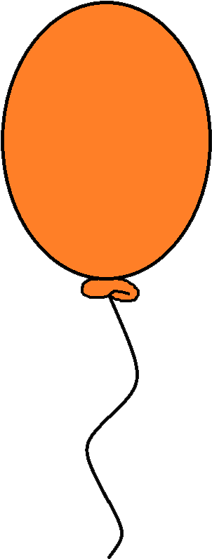 Orange Balloon Clip Art (326x816)