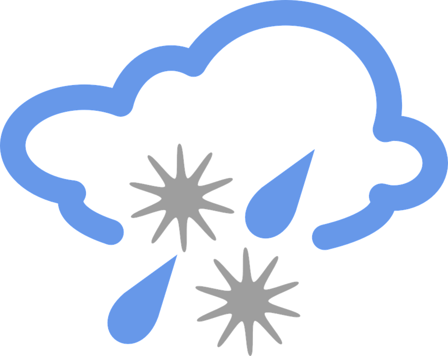 Cold Clipart Icy Weather - Rain And Snow Cloud (907x720)
