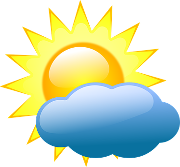 Clouds Sunny Warm Patches Weather Partly C - Weather Symbols (367x340)