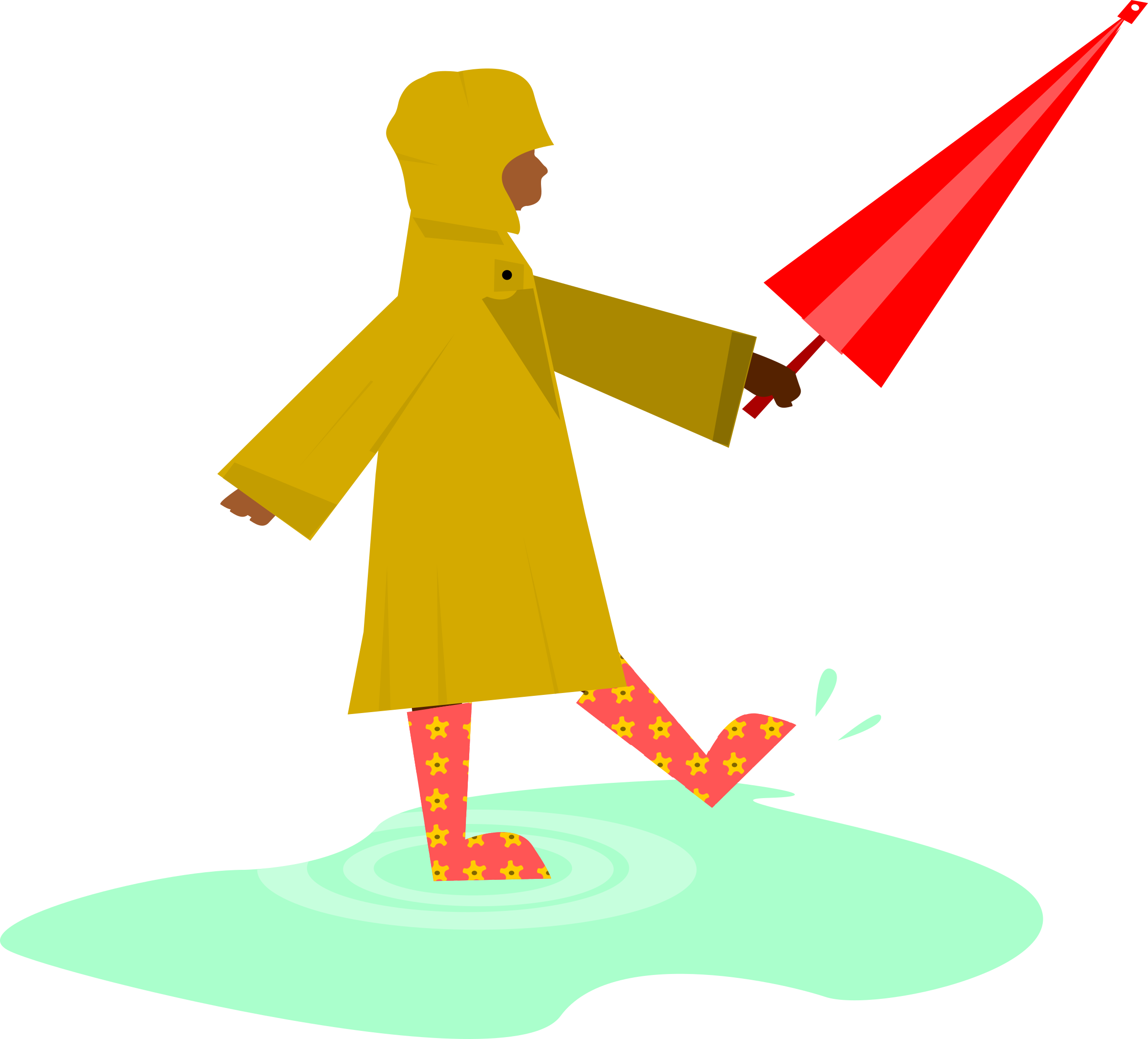 Playing In The Rain - Raincoat Vector Png (2400x2174)