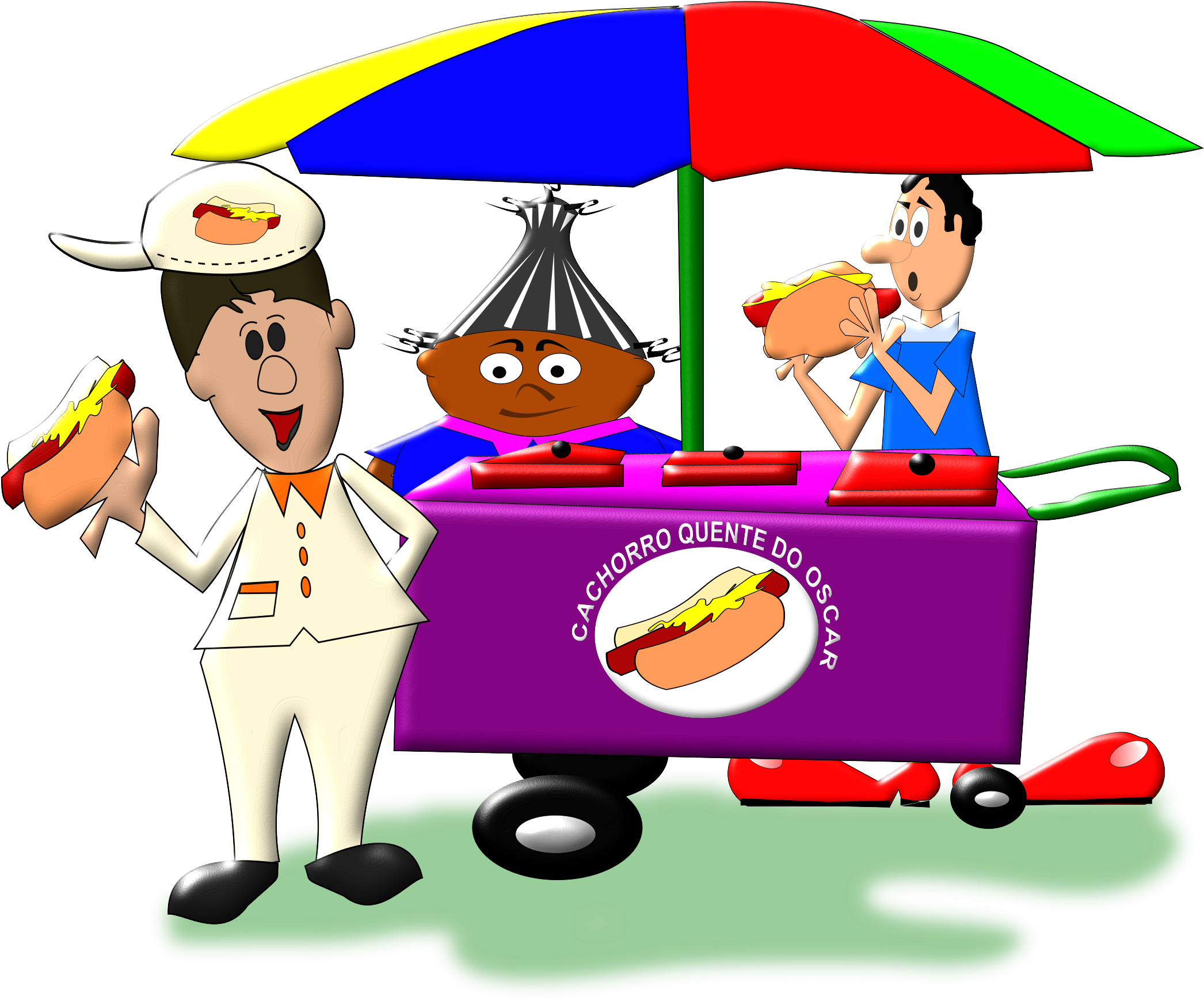 De Hot Dog - Vendor Clipart Png (2400x1807)