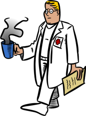 Doctor Walking And Holding A Hot Cup - Birthday Wish For Doctor Friend (300x406)