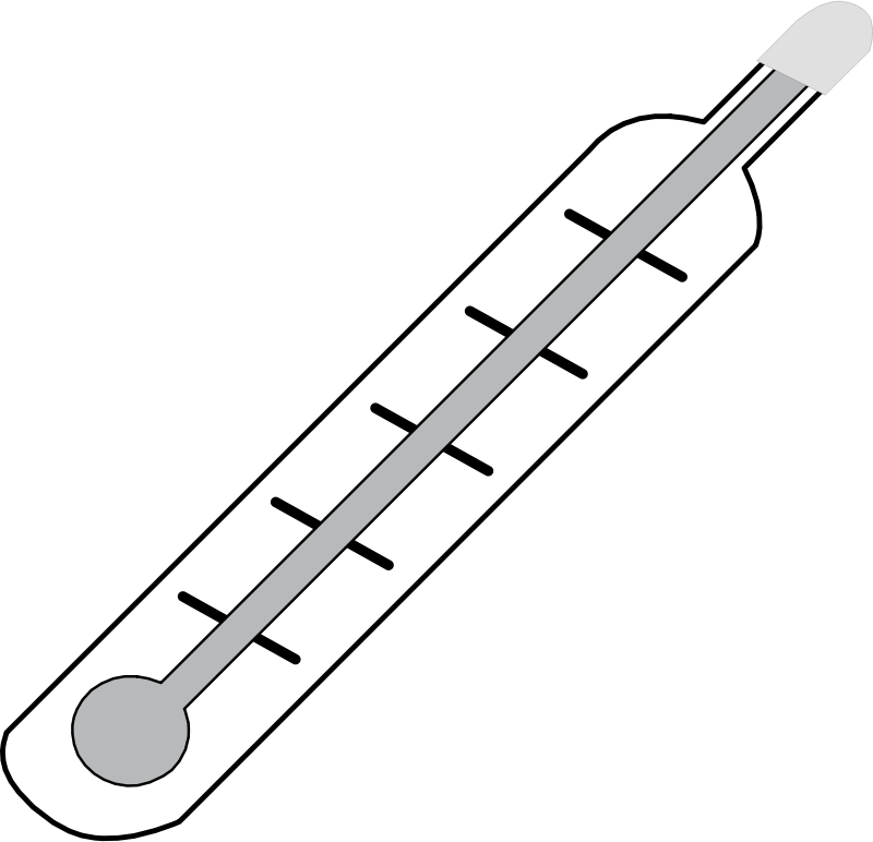 Clipart - Thermometer Hot - Outline - Outline Of A Thermometer (800x772)