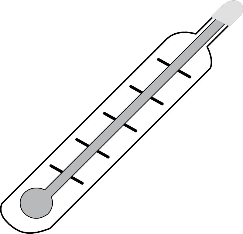 Градусник картинка для детей распечатать Clipart - Thermometer Hot - Outline - Outline Of A Thermometer - (800x772) Png C