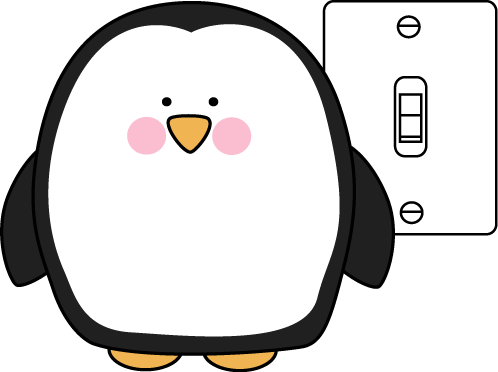 Penguin Classroom Lights Helper - Light Monitor Clip Art (498x372)