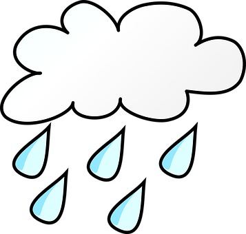 Weather, Forecast, Symbol, Rainy, Cloudy - Rainy Weather Clip Art (357x340)