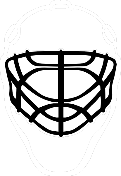 Black Goalie Mask Clip Art - Drawings Of Hockey Goalie (414x599)
