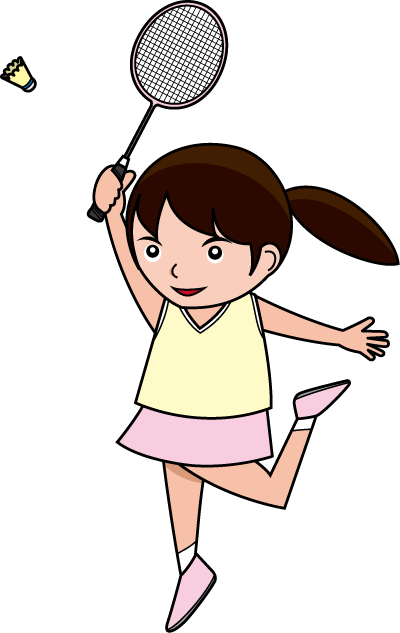 Clipart Badminton - Girl Playing Badminton Clipart (400x633)