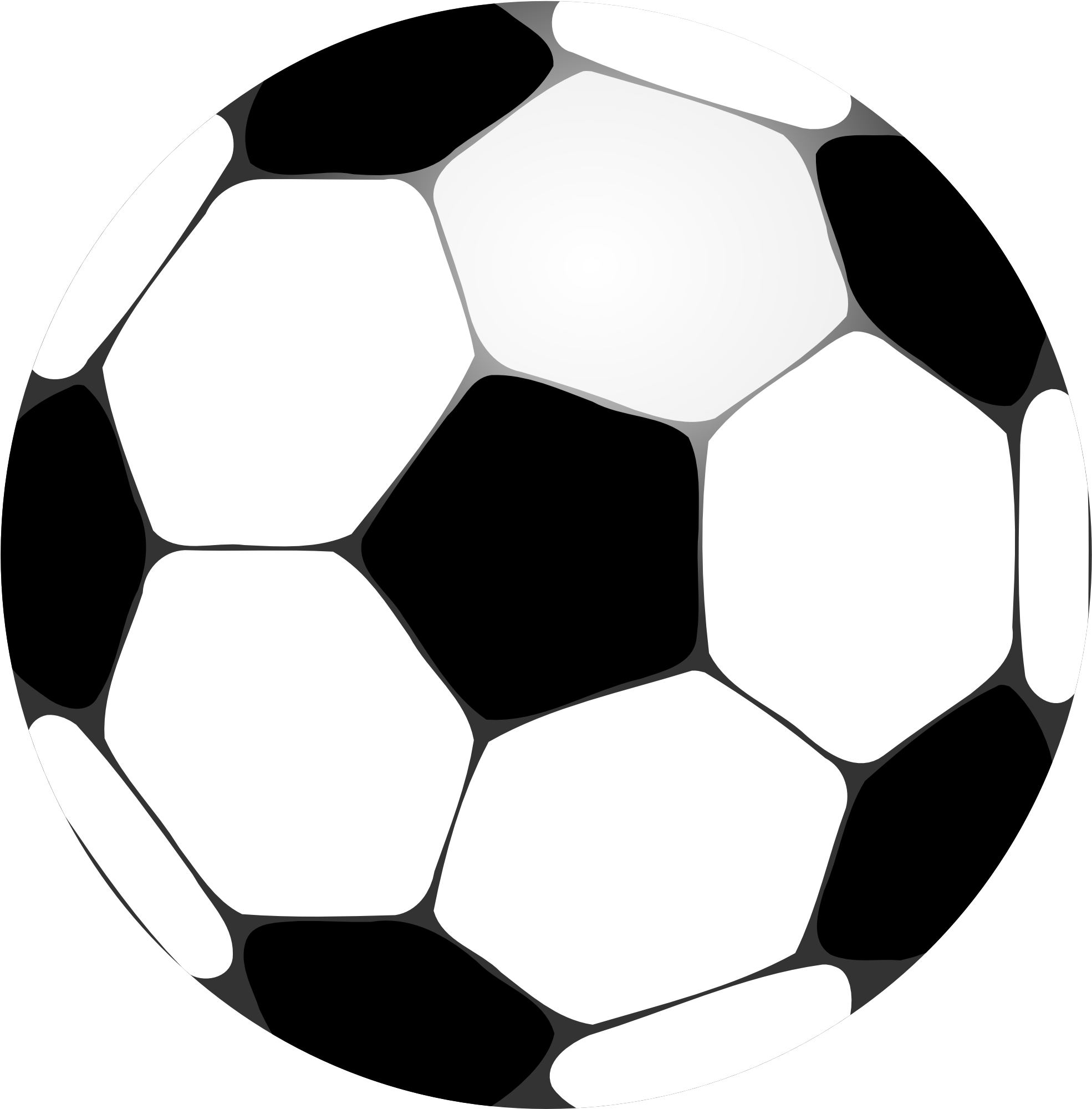 Soccer - Ball - Clipart - Black - And - White - White And Black Football (1969x2196)