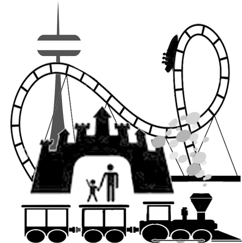 Amusement Park Clip Art - Theme Park Cartoon Black And White (804x804)