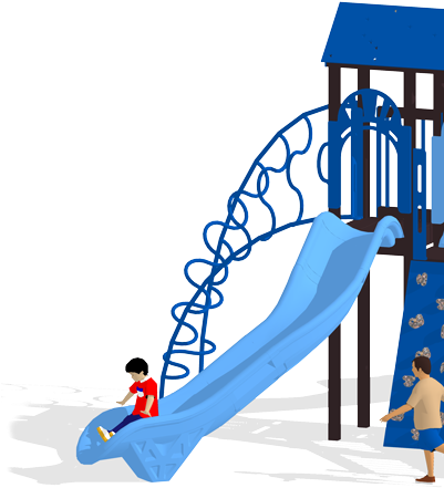 Roto-molded Plastic - - Playground Slide (400x469)