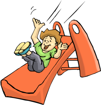 Child On Slide Clip Art - Child On A Slide (350x357)