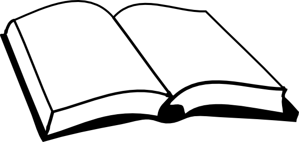 Rotated Book Clip Art - Open Book Clip Art (600x286)