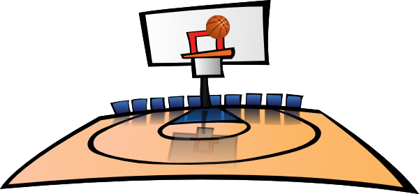 Basketball Court Clipart Free Clipart Images - Basketball Half Court Clipart (600x278)