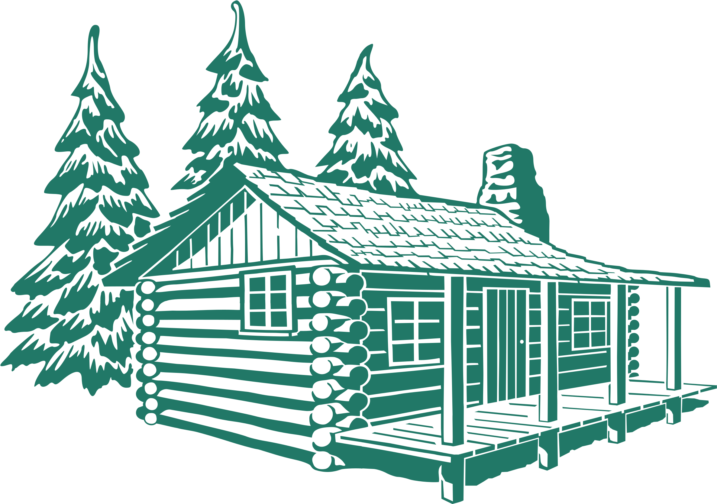Big Image - Log Cabin Drawing (2400x1681)