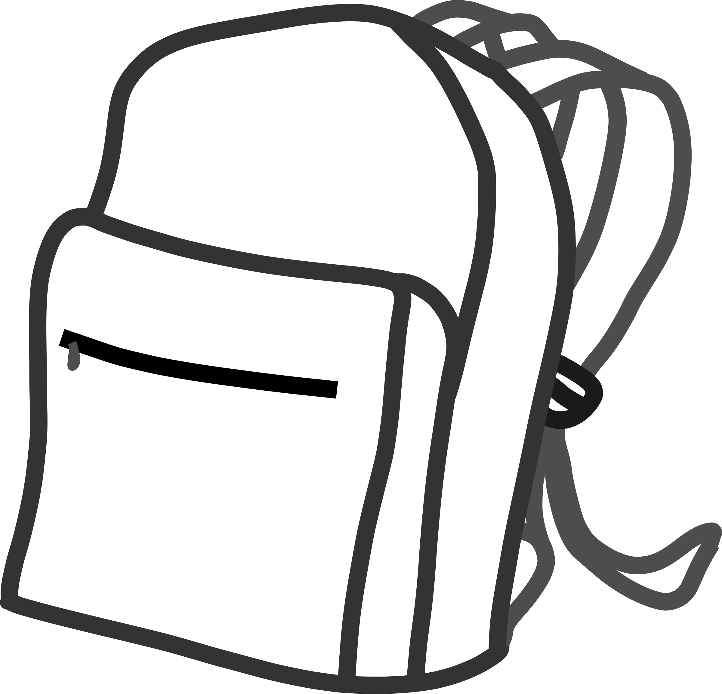School - Outline - Clip - Art - Bag Black And White (2400x2308)