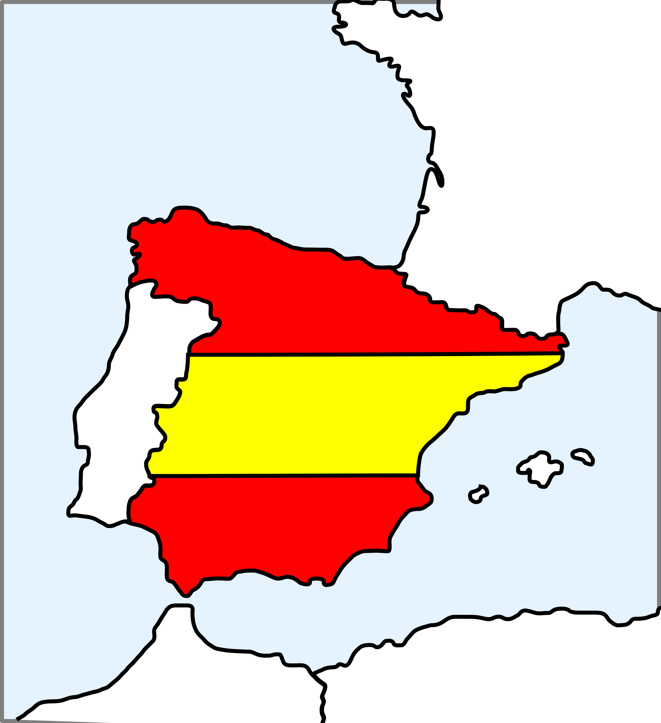 Spain Map Clipart - Spain Clip Art (2196x2400)