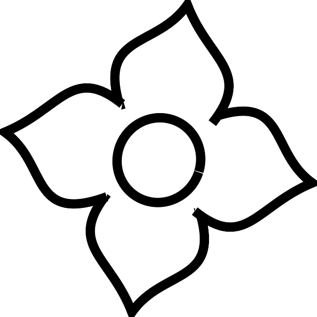 Flower, White, Plant, Four - Four Petal Flower Symbol (640x639)