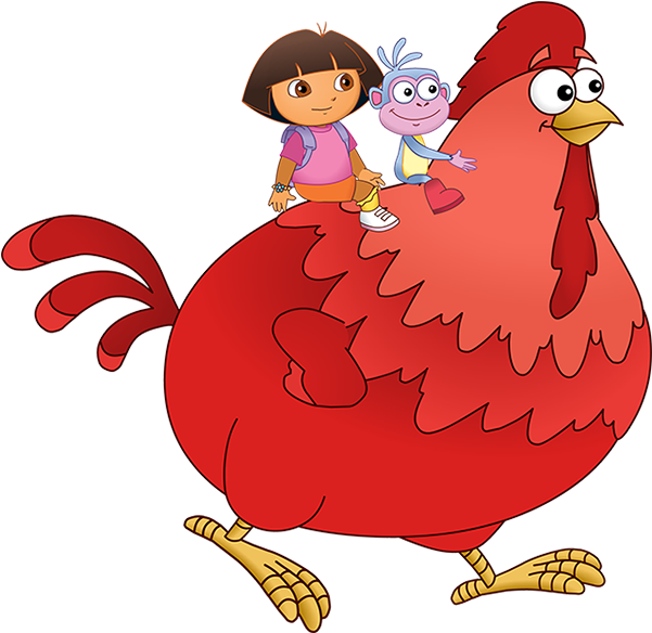 Dora The Explorer Big Red Chicken Character Walking - Elena Of Avalor Vector (620x600)