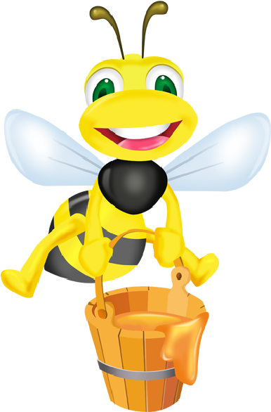 Cartoon Bees Clipart - Honey Bee Cartoon Png (600x600)