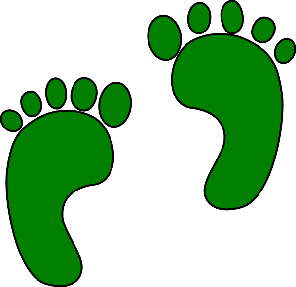 Footprints Clip Art At Clker - Monster Footprints Clipart (600x583)