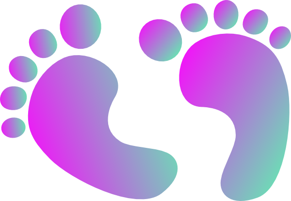 Two Tone Purple Baby Feet Clip Art At Clker - Baby Shower Clip Art Girl (600x416)