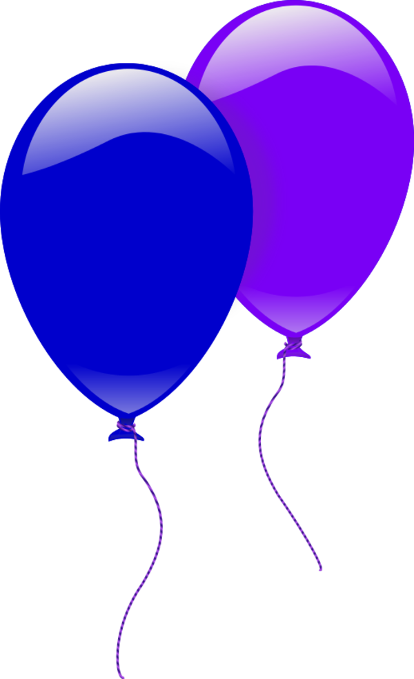 Party Balloons Two - 2 Balloon Clipart (600x983)